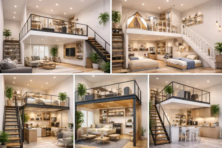 Mezannine Ruang Rumah Estetik di Pondok Karya